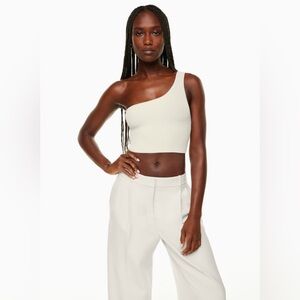 Sculpt knit one-shoulder cropped tank